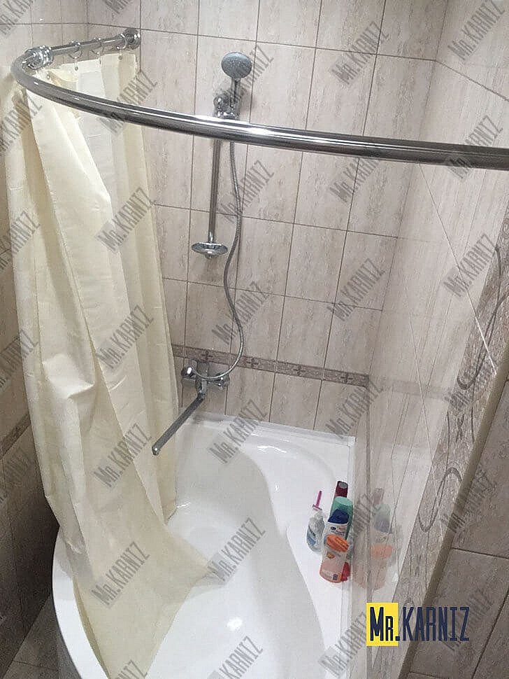 Карниз для ванны Aquanet Atlanta 150х90 Усиленный 25 мм MrKARNIZ фото 13