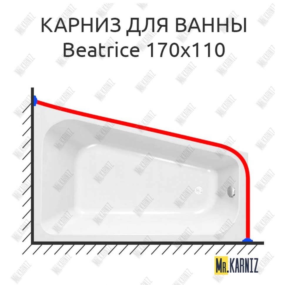 Карниз для ванны Kolpa-san Beatrice 170х110 Усиленный 20 мм MrKARNIZ