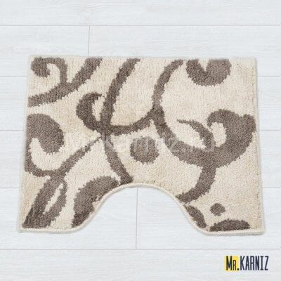 Коврик в туалет Узоры коричневый