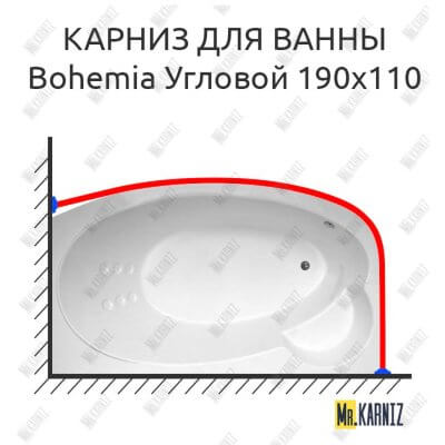 Карниз для ванны GNT BOHEMIA Угловой 190х110 Усиленный 25 мм MrKARNIZ