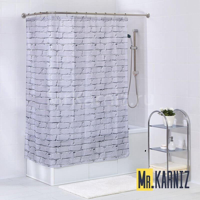 Штора для ванной White Bricks