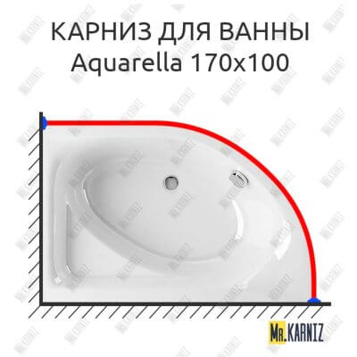 Карниз для ванны Excellent AQUARELLA 170х110 Усиленный 25 мм MrKARNIZ