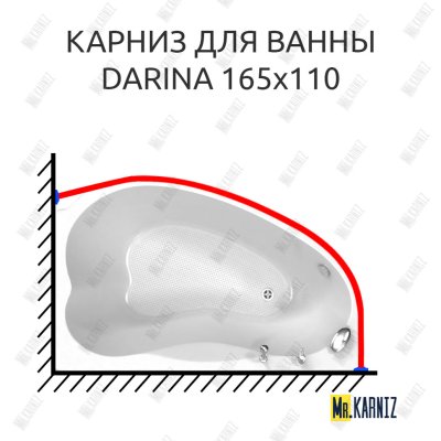 Карниз для ванны BellSan Дарина 165х110 Усиленный 25 мм MrKARNIZ