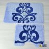 Комплект ковриков для ванной и туалета DAMASK синий фото 2