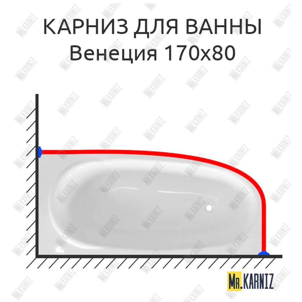 Карниз для ванны Эстет Венеция 170х80 Усиленный 25 мм MrKARNIZ
