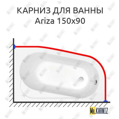 Карниз для ванны Cersanit Ariza 150х90 Усиленный 25 мм MrKARNIZ