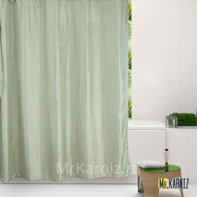 Штора для ванной Двухслойная Органза зеленая