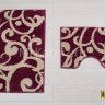 Комплект ковриков для ванной и туалета Узоры бордо фото 2