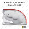 Карниз для ванны 1 MarKa Diana 150х90 Усиленный 25 мм MrKARNIZ фото 1