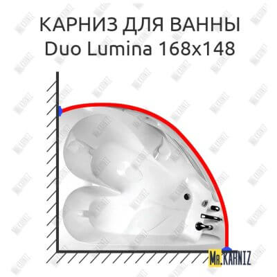 Карниз для ванны Balteco Duo Lumina 168х148 Усиленный 25 мм MrKARNIZ