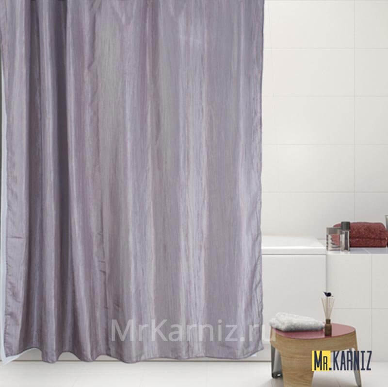 Штора для ванной Двухслойная Органза серая