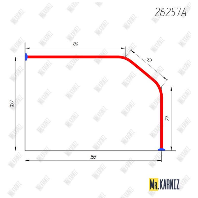 26257A Карниз для ванны Г образный 26257A Карниз для ванны Г образный